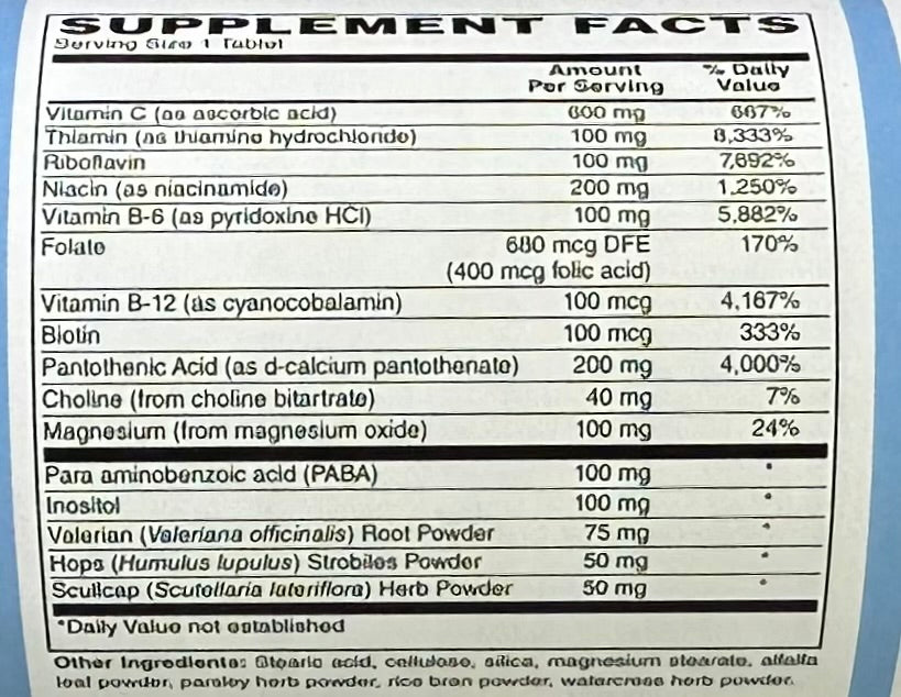 Pure Earth Nutrients Super Stress Complex Great Earth Vitamins