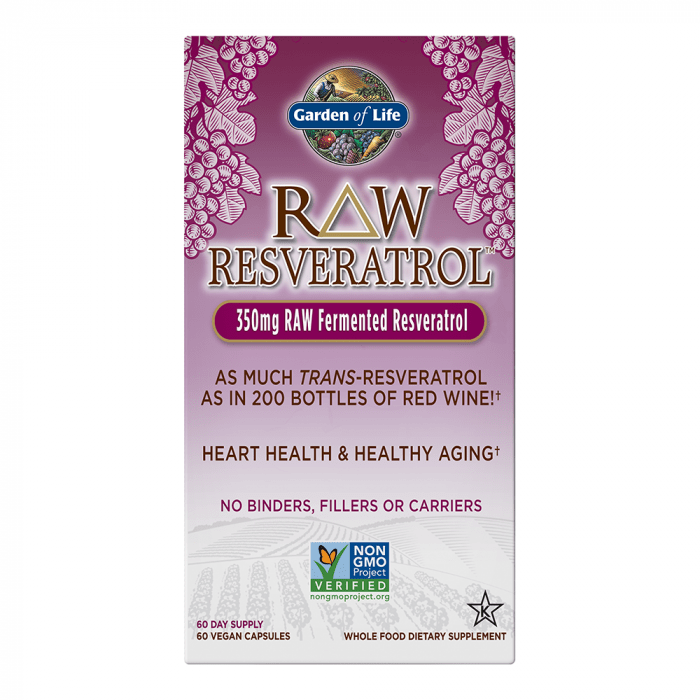 Garden of Life RAW Resveratrol 350 mg 60 Vegan Capsules