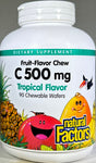 Natural Factors C 500 mg Fruit-Flavor Chew  90 Chewable Wafers