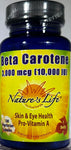 Nature's Life Beta Carotene 10,000 IU (3000mcg) 100 Vegetarian Capsules