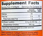 Now Sunflower Lecithin 1200mg 200 Softgels