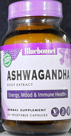 Bluebonnet Ashwagandha Root Extract 60 Vegetable Capsules