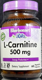 Bluebonnet L-Carnitine 500 mg  60 Vegetable Capsules