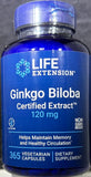 Life Extension  Ginkgo Biloba Certified Extract™ 120mg 365 Veg Capsules