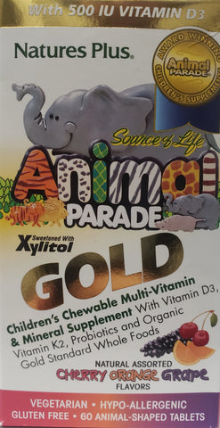 Animal Parade Gold  Children's Chewable Multi-Vitamin and Mineral Supplement  60 chewable wafers