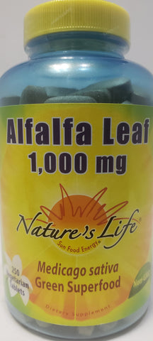 Nature's Life Alfalfa Leaf 1,000 mg  250 veggie tablets