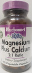Bluebonnet Magnesium Plus Calcium 2:1 Ratio  90 Vegetable Capsules