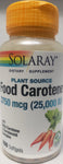 Solaray Food Carotene 25,000 IU  100 softgels
