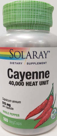 Solaray Cayenne 40,000 Heat Unit  180 VegeCaps