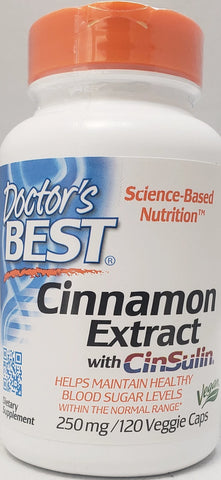 Doctor's Best Cinnamon Extract with CinSulin 250 mg  120 Veggie Caps