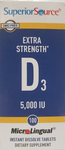 Superior Source Vitamin D3 5,000 IU 100 MicroLingual tablets