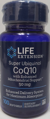 Life Extension Super Ubiquinol CoQ10 with Enhanced Mitochondrial Support™ 50 mg 100 softgels