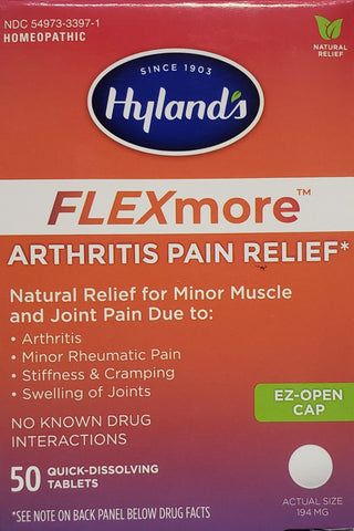 Hyland's FLEXmore Arthritis Pain Relief  50 Quick Discolving Tablets