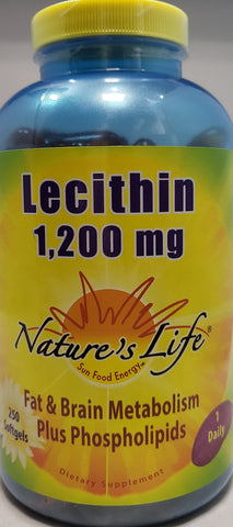 Nature's Life Lecithin 1,200mg 250 Softgels