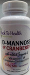 Back to Health D-Mannose & Cranberry 1500mg 60 capsules