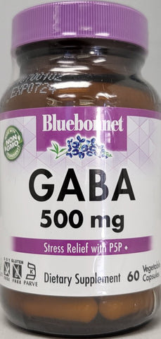 BlueBonnet GABA 500mg 60 vegetarian capsules