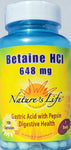 Nature's Life Betaine HCI 648 Mg 100 capsules