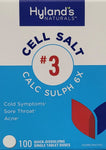 Hyland's Cell Salts #3 Calcarea Sulphurica 6X  100 Single Tablet Doses