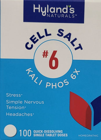 Hyland's Cell Salts #6 Kali Phosphoricum 6X 100 Single Tablet Doses