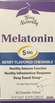 Terry Naturally Melatonin 5mg Berry Flavored 50 Chewable