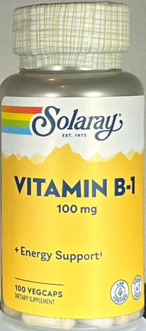 Solaray Vitamin B-1 100 mg 100 VegCaps