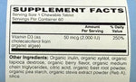 Pure Earth Nutrients Vegan D-3 Chewable 50 mcg (2,000 IU) Berry 60 chewables