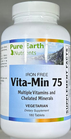Pure Earth Nutrients Vita-Min 75 -Iron Free 180 Tablets