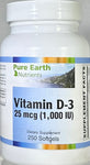 Pure Earth Nutrients Vitamin D-3 1,000 IU