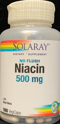 Solaray No Flush Niacin 500 mg  100 VegaCaps