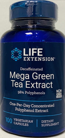 Life Extension Decaffeinated Mega Green Tea Extract  100 Vegetarian Capsules