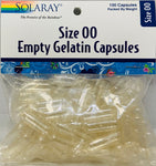 Solaray "Size 00" Empty Gelatin Capsules 100 count