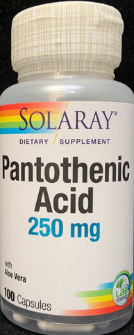 Solaray Pantothenic Acid 250 mg  100 capsules