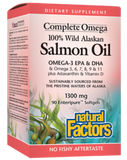 Wild Alaskan Salmon Oil 100% Complete Omega 1300 mg  90 Enteripure® Softgels
