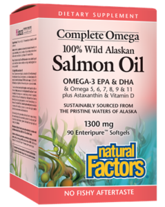 Wild Alaskan Salmon Oil 100% Complete Omega 1300 mg  90 Enteripure® Softgels