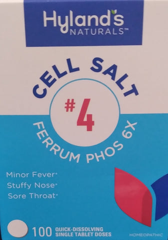 Hyland's Cell Salts #4 Ferrum Phosphoricum 6X  100 Single Tablet Doses